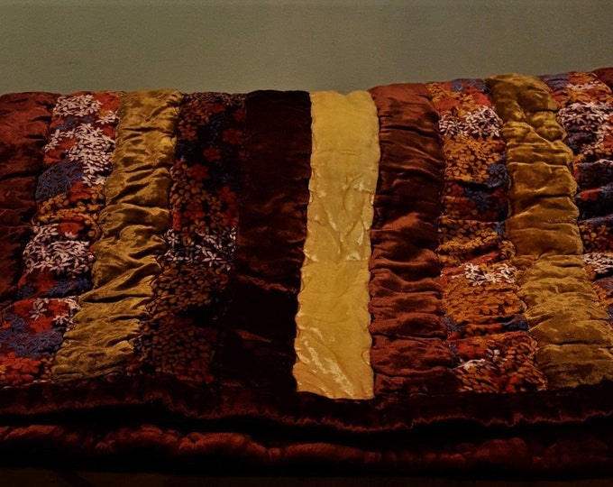 Vintage Crushed Velvet Bedspread Comforter Etsy