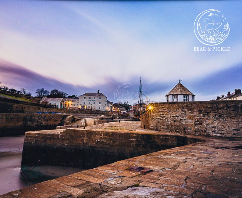 Framed Cornwall Photography, The Pier House and The Harbour Masters Hut, Cornwall photography, Cornwall landscape, Charlestown image 2