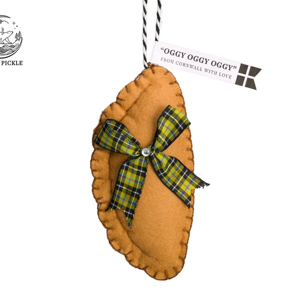 Cornish Pasty, Hanging Pasty Decoration, Cornish Tartan, Hanging Pasty, Pasty Christmas Decoration, Felt Pasty, Cornwall