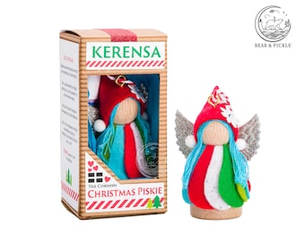 Cornish Piskie, Kerensa, Wooden Doll, Piskie Figurine, Pixie, Piskie Ornament, Wooden gift, Cornish fairy, Christmas Decoration, Christmas