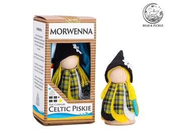 Cornish Piskie, Morwenna, Wooden Doll, Piskie Figurine, Cornish Pixie, Piskie, Pixie Figure, Cornish, Pegdoll, Celtic, Celtic gift