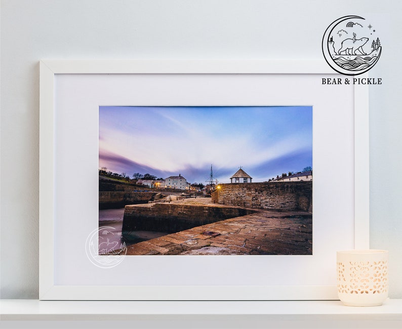 Framed Cornwall Photography, The Pier House and The Harbour Masters Hut, Cornwall photography, Cornwall landscape, Charlestown image 1