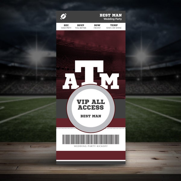 Texas A&M NFL Groomsmen Ticket Proposal