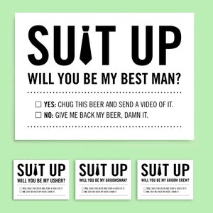 Groomsmen Usher Proposal Digital Files Chug Beer