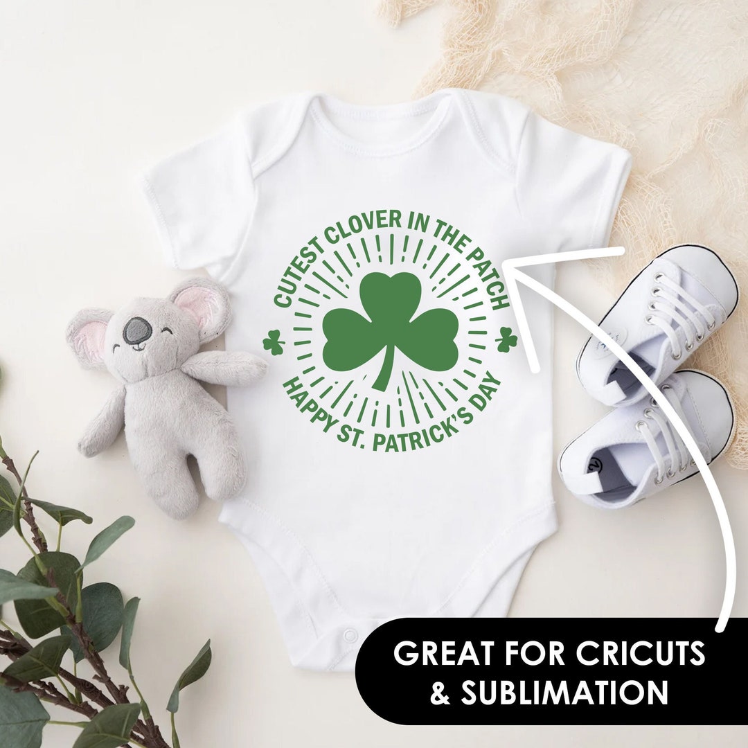 St. Patrick's Day Cutest Clover in the Patch PNG File One Color - Etsy