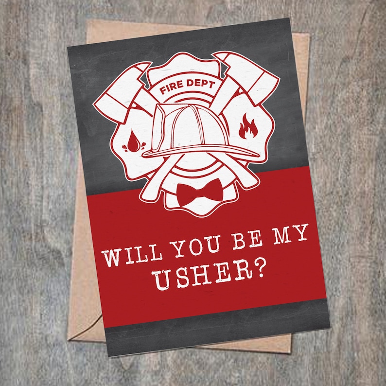 Firefighter Groomsmen Proposal Etsy