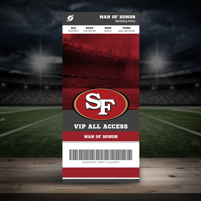 San Francisco 49ers NFL Bridesmaid Ticket Proposal Etsy