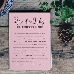 Bridal Shower Mad Libs