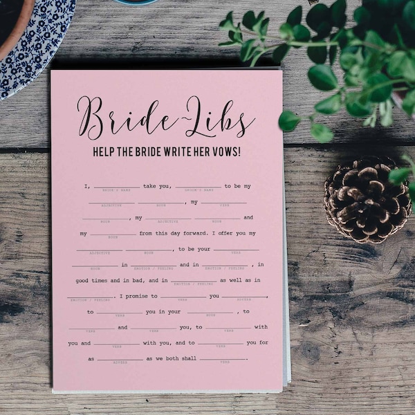 Bridal Shower Mad Libs - Etsy