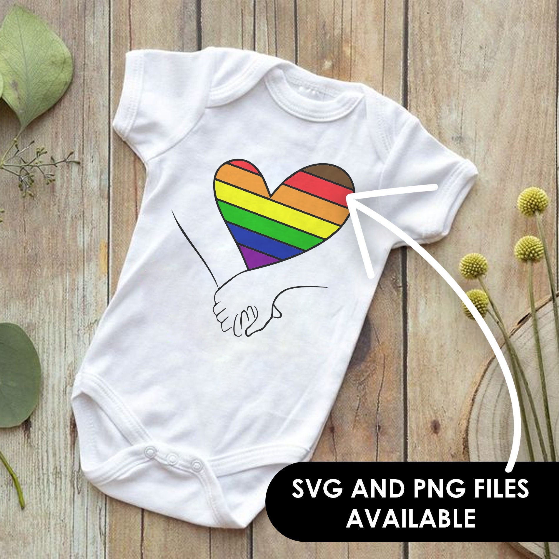 Shirt Target Baby Onesies Pride Pride Month LGBTQ+ Hands Heart