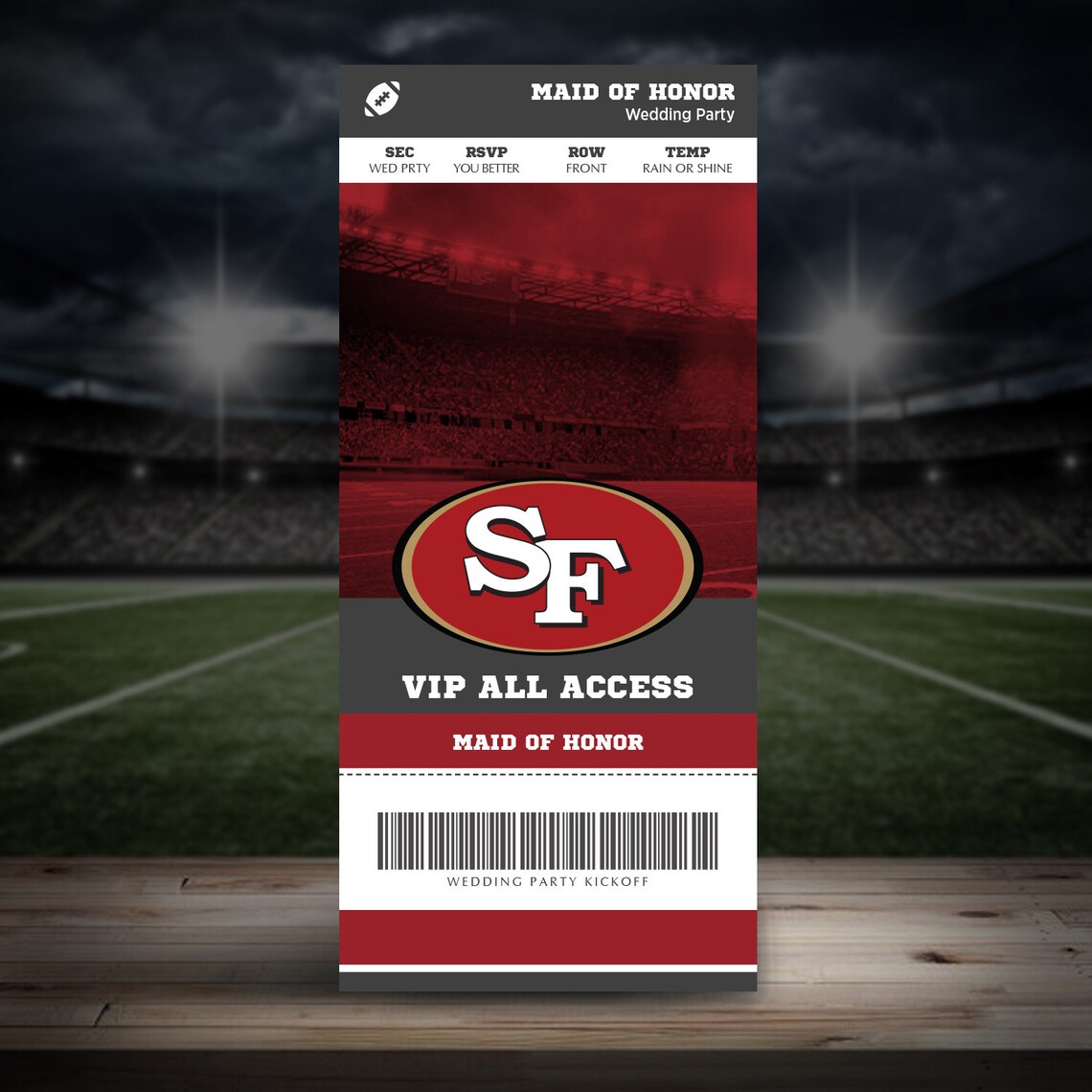 San Francisco 49ers NFL Bridesmaid Ticket Proposal Etsy