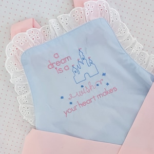 Princess Castle Embroidery Design, A Dream is a Wish Your Heart Makes, Vintage Bean Stitch, 5 Sizes