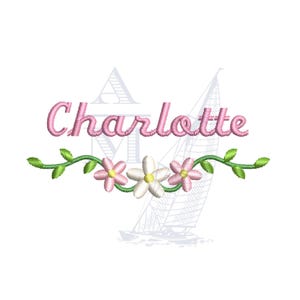 Daisy swag embroidery design | satin finish | 3" 4" 5" 6" | spring monogram frame | machine embroidery digital file