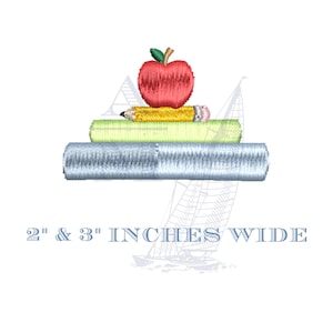 Back to school mini teachers embroidery design | books apple pencil | 2" 3" | teacher gift | machine embroidery digital file