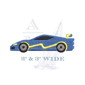 Mini racecar embroidery design | 2" 3" wide | hot wheels style | boys girls | machine embroidery digital file