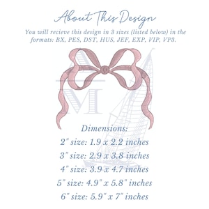 Bow monogram frame embroidery design | coquette bow topper | satin finish | 5 sizes | machine embroidery image 3