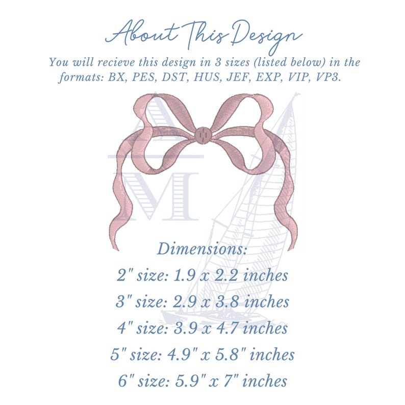 Bow monogram frame embroidery design | coquette bow topper | satin finish | 5 sizes | machine embroidery image 3