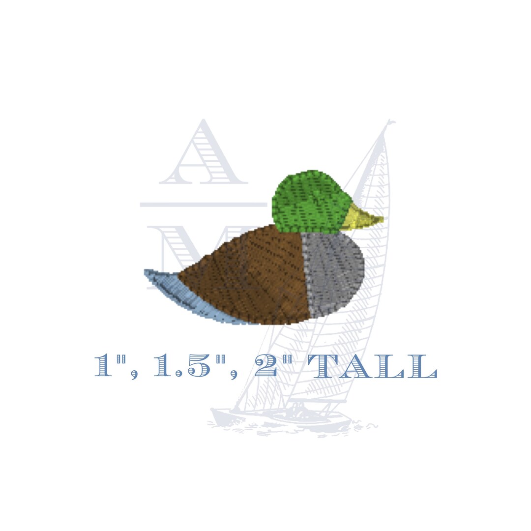 Mini Mallard Duck Embroidery Design 1, 1.5, 2 Wide - Etsy