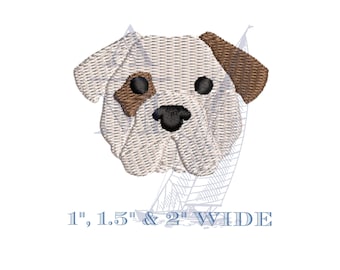 Mini bulldog embroidery design | 1" 1.5" 2" | university mascot | machine embroidery digital file