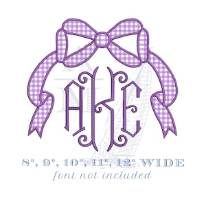 Extra Large Bow Applique Embroidery Design,  8&quot; to 12&quot; Wide,  Machine Embroidery Digital File