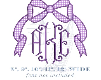 Extra Large Bow Applique Embroidery Design,  8&quot; to 12&quot; Wide,  Machine Embroidery Digital File