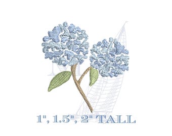 Mini Hortensia Borduurpatroon | 1, 1,5 & 2 inch maten | PES DST JEF-formaten