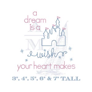 Princess castle embroidery design | cinderella bean stitch | quick stitch embroidery | 5 sizes | disney trip | digital file
