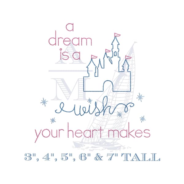 Princess castle embroidery design | cinderella bean stitch | quick stitch embroidery | 5 sizes | disney trip | digital file
