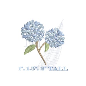 Mini hydrangea embroidery design | 1" 1.5" 2" | spring floral | easter mother's day | machine embroidery digital file