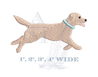 Running lab embroidery design | fill stitch | 4 sizes 1"–4" | labrador retriever | machine embroidery digital file