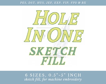 Fonte para bordado de golfe, fonte BX bicolor, Hole in One da Annapolis Monograms, Quick Stitch, Masters Font Sketch Fill, 0,5"-5" polegadas