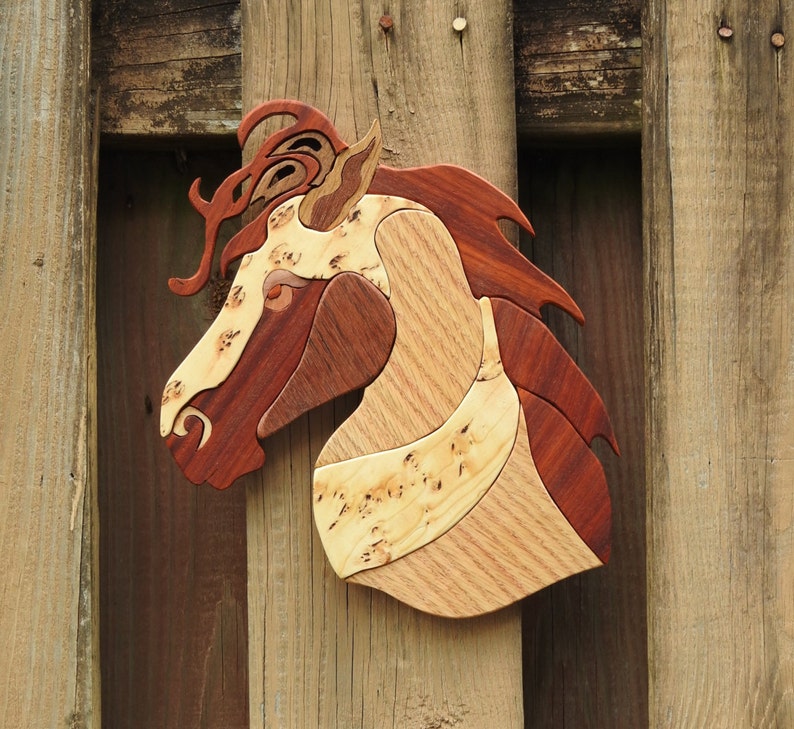 Natural Wooden Horse Wall Art Ranch House Wall Hanging Etsy