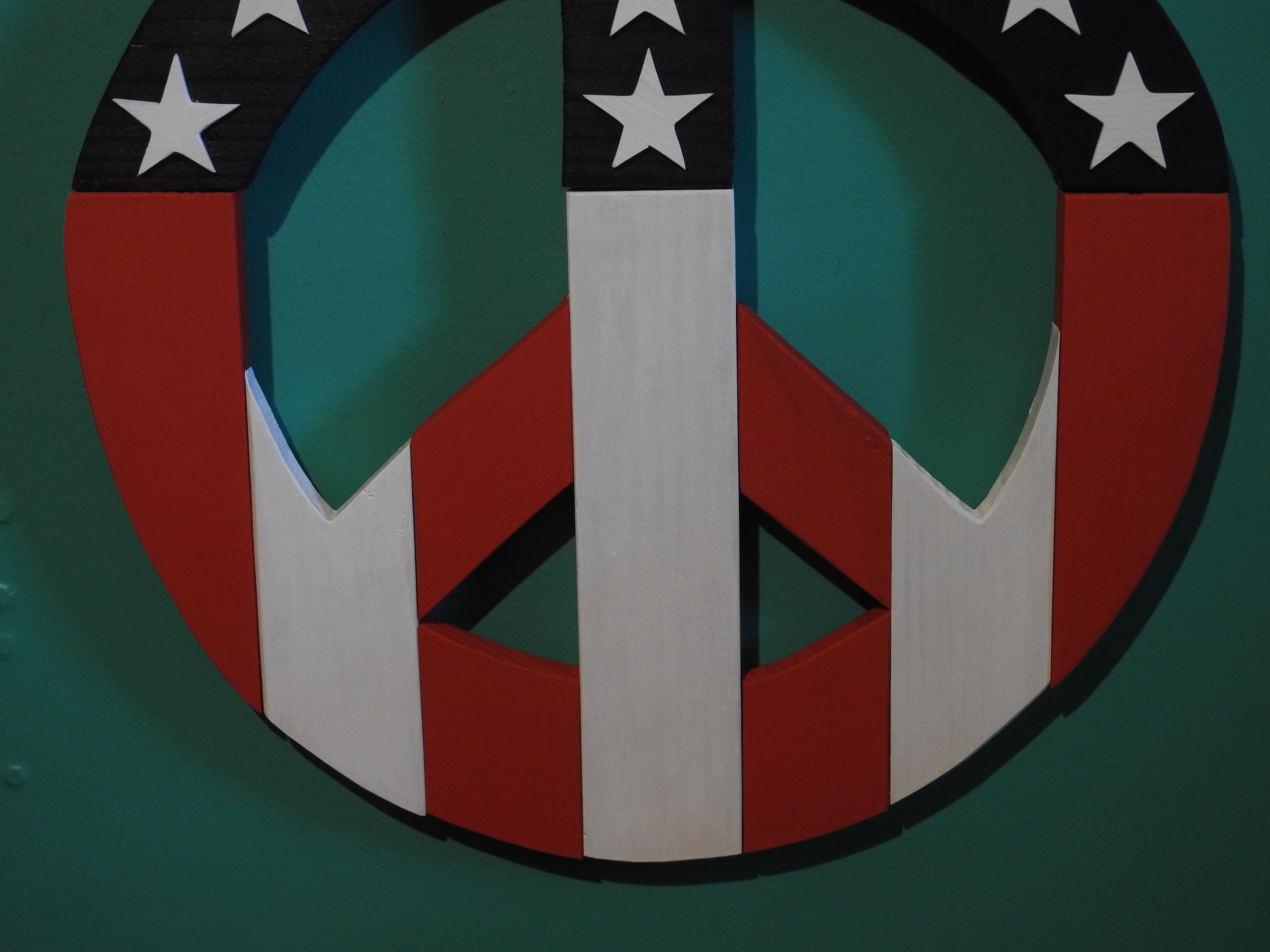 Red White and Blue Peace Sign Vertical Stars & Stripes Etsy