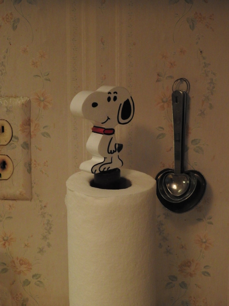 Snoopy On Top Of Paper Towel Holder Snoopy in the Kitchen Etsy