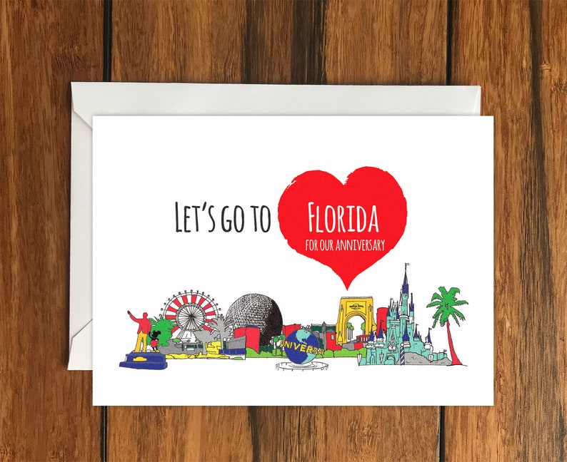 Let/'s go to Dubai for our Anniversary Blank Greeting Card Customisable A6