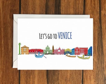 Let's Go To Venice greeting card A6