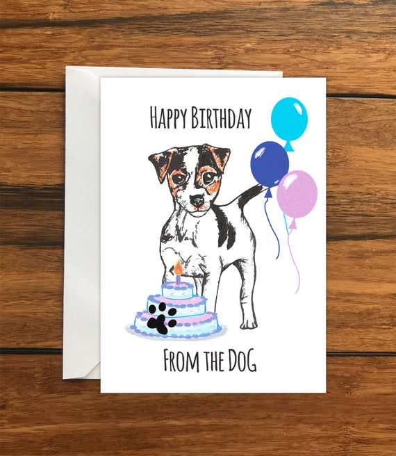 Happy Birthday From The Dog Jack Russell Terrier Greeting Etsy