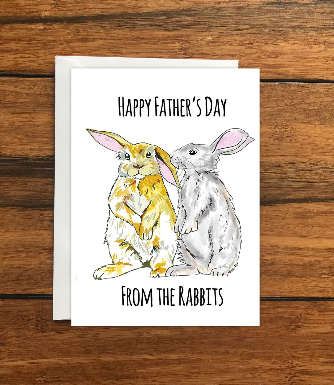Happy Father's Day From the Rabbits Blank Greeting Card A6 - Etsy
