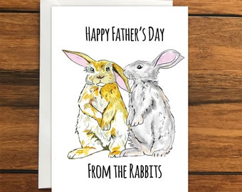Happy Father's Day From the Rabbits Blank greeting card A6