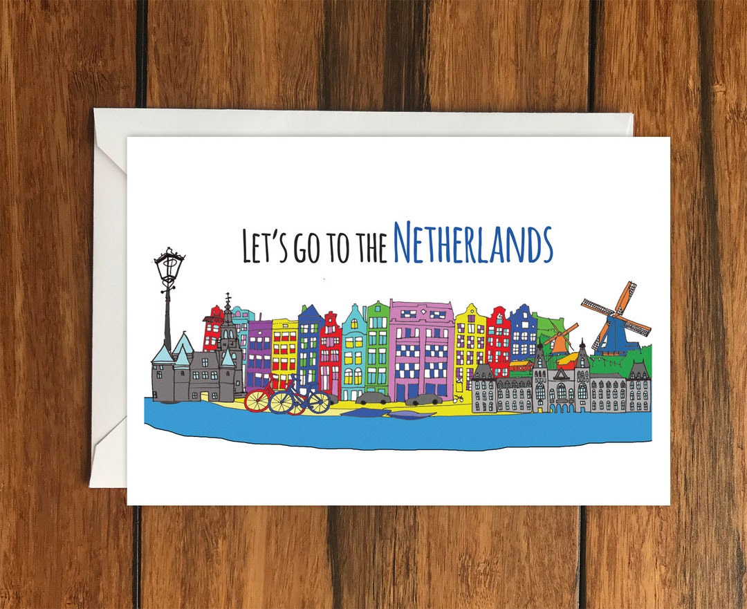Let's Go to the Netherlands Greeting Card A6 Etsy