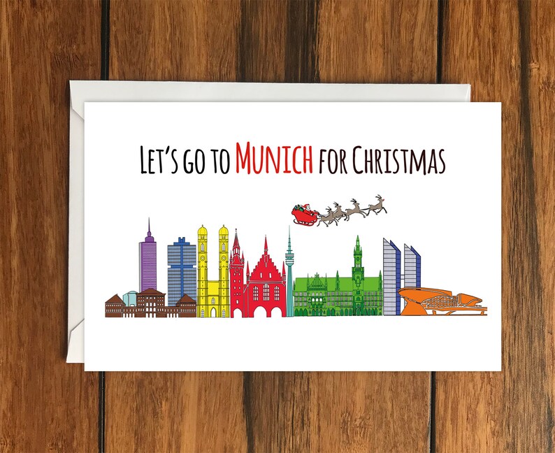 Let/'s Go to Munich Holiday Gift Idea greeting card A6