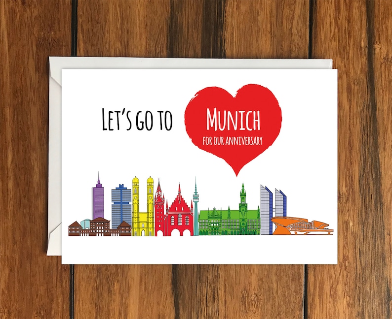 Let/'s Go to Munich Holiday Gift Idea greeting card A6