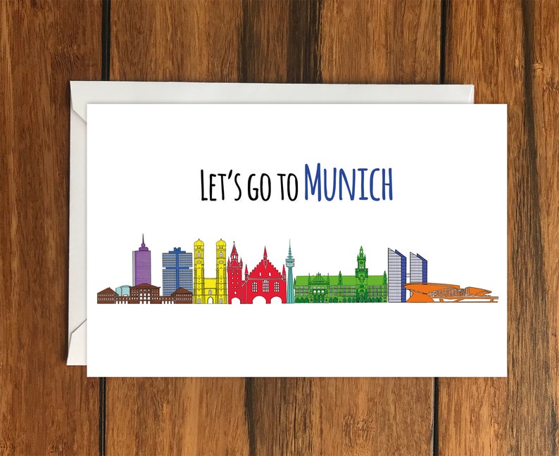 Let/'s Go to Munich Holiday Gift Idea greeting card A6