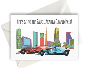 Let's go to the Saudi Arabia Grand Prix greeting card (A6) F1