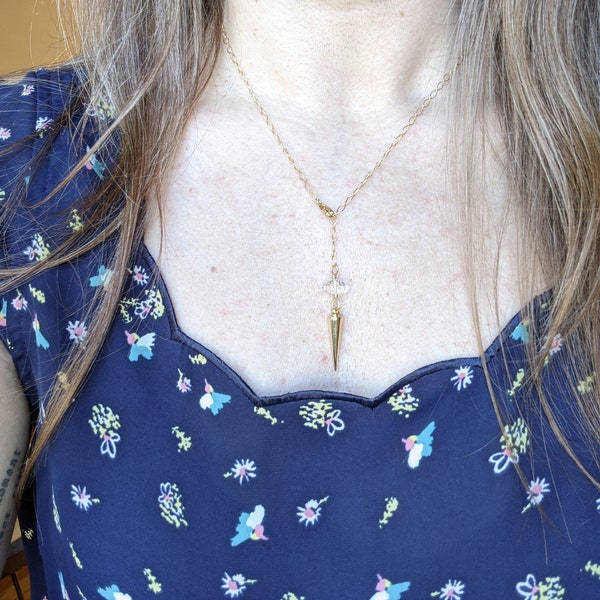 Divination sur le pouce - Collier pendule avec diamant Herkimer