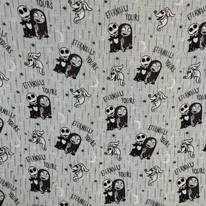 Nightmare Christmas cotton gauze blanket, Jack and Sally swaddle blanket, Nursing cover, Disney gauze blanket