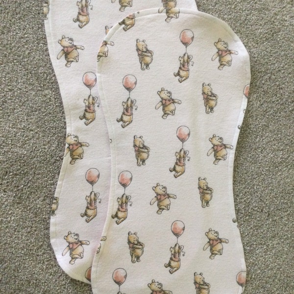 Set of Winnie the Pooh burp cloths, Disney burp cloths, Unisex burp cloth set of 2