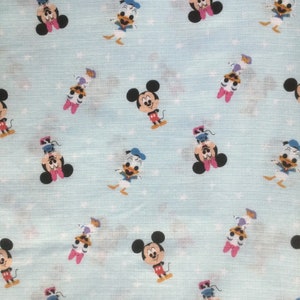 Baby Mickey cotton gauze blanket, Blue baby swaddle blanket, Nursing cover, Donald Duck, Daisy Duck, Minnie and Mickey gauze blanket