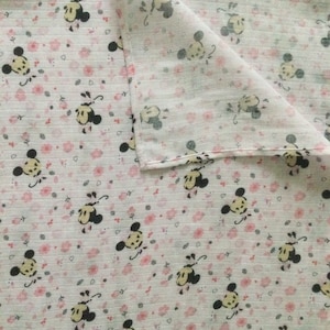 Baby Minnie cotton gauze blanket, Baby girl swaddle blanket, Nursing cover, Pink floral gauze summer swaddle, Disney gauze blanket