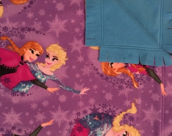 Elsa and Anna Fleece Blanket, Disney Frozen Throw, Sisters fleece blanket